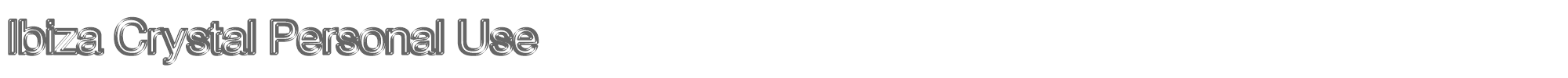 Sample characters Ibiza Crystal Font